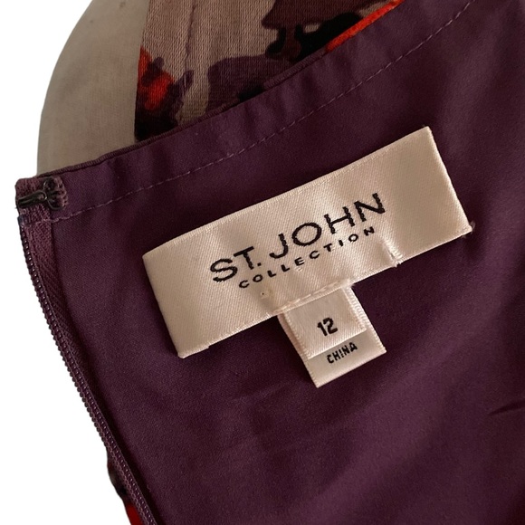 St.John silk floral dress 12 - Picture 5 of 10